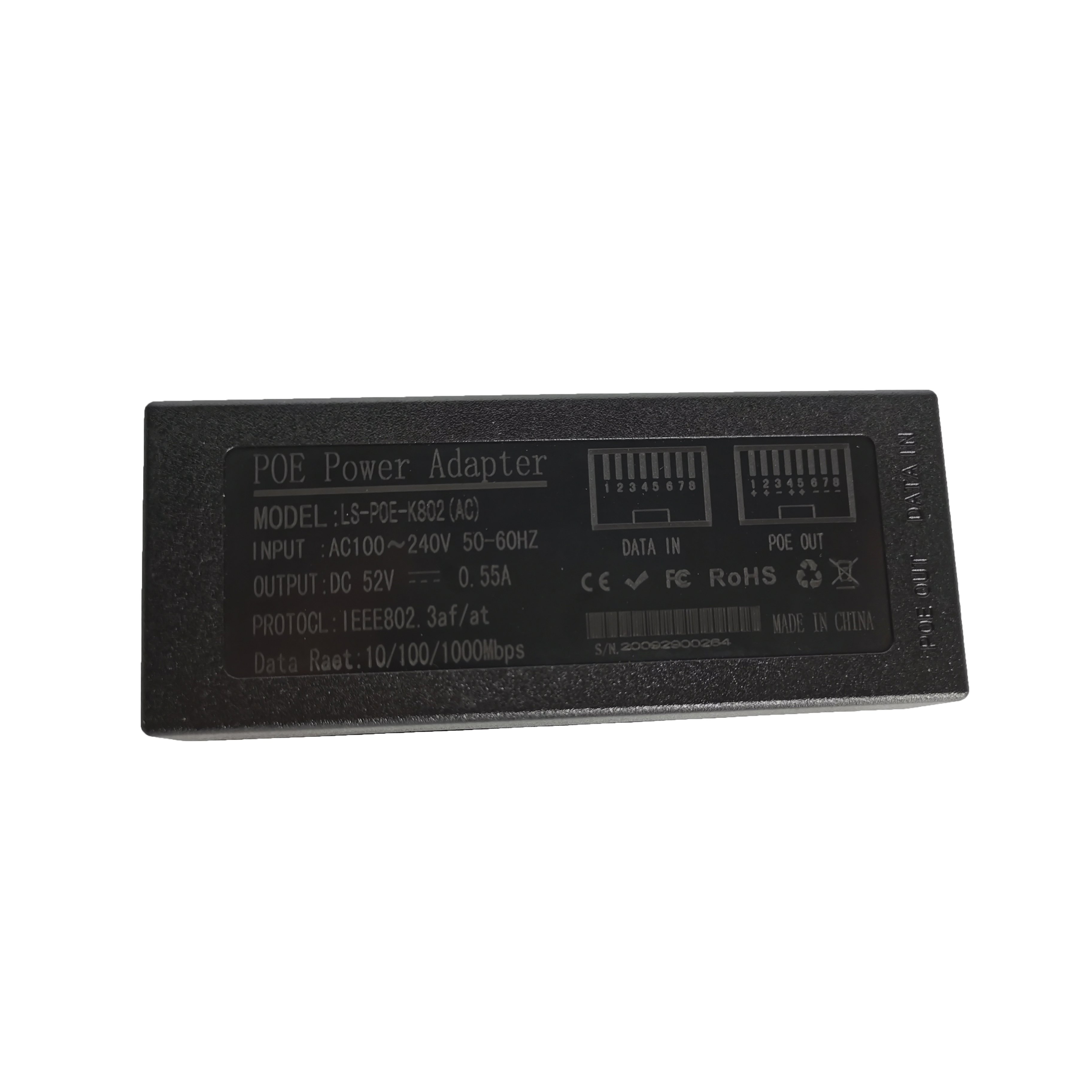 Gigabit 220v Power Supply 48V 60W BT PoE Adapter 60W PoE Injector