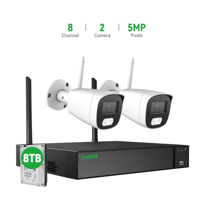 HOT WIRELESS HOME 5MP CCTV SURVEILLANCE KIT INDOOR OUTDOOR WIFI CAMERA FULL COLOR NIGHT VISION NVR HD 8CHANNEL SECURITY SYSTEM