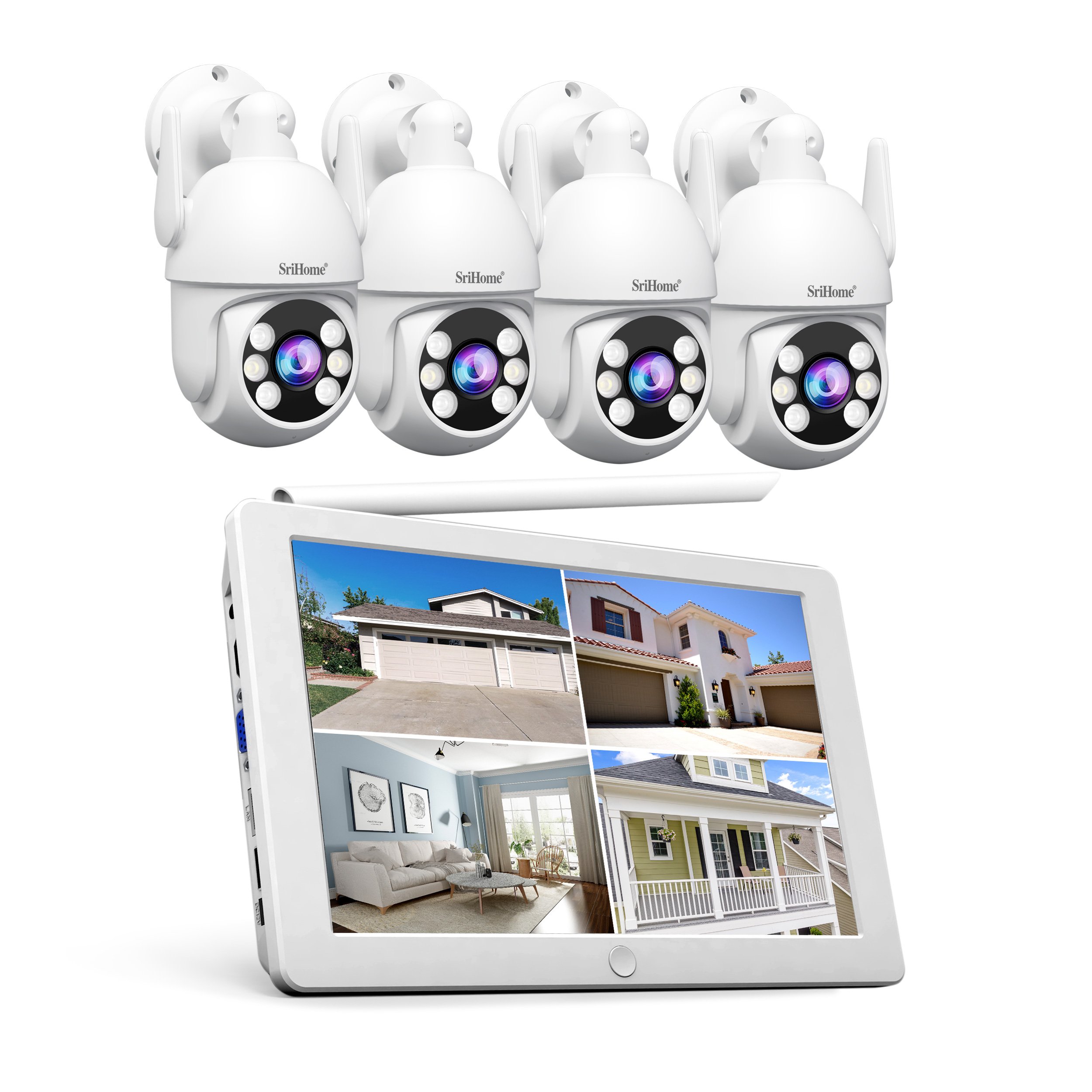 NVS009+4*IPC059 2MP Wireless NVR Kit 10.1 Inch Screen Outdoor Indoor WiFi Security System Surveillance Smart Camera intelligence