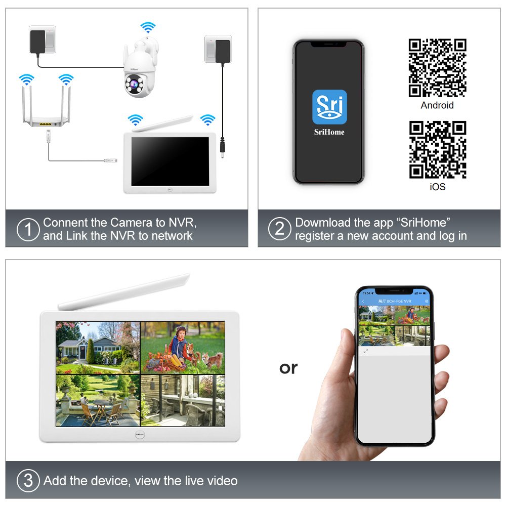 NVS009+4*IPC059 2MP Wireless NVR Kit 10.1 Inch Screen Outdoor Indoor WiFi Security System Surveillance Smart Camera intelligence