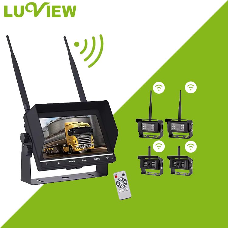 Wireless Rear View Back Up Camera Waterproof Night Vision System + 7" Monitor For RV Truck Bus Trailer Lorry 12V 24V