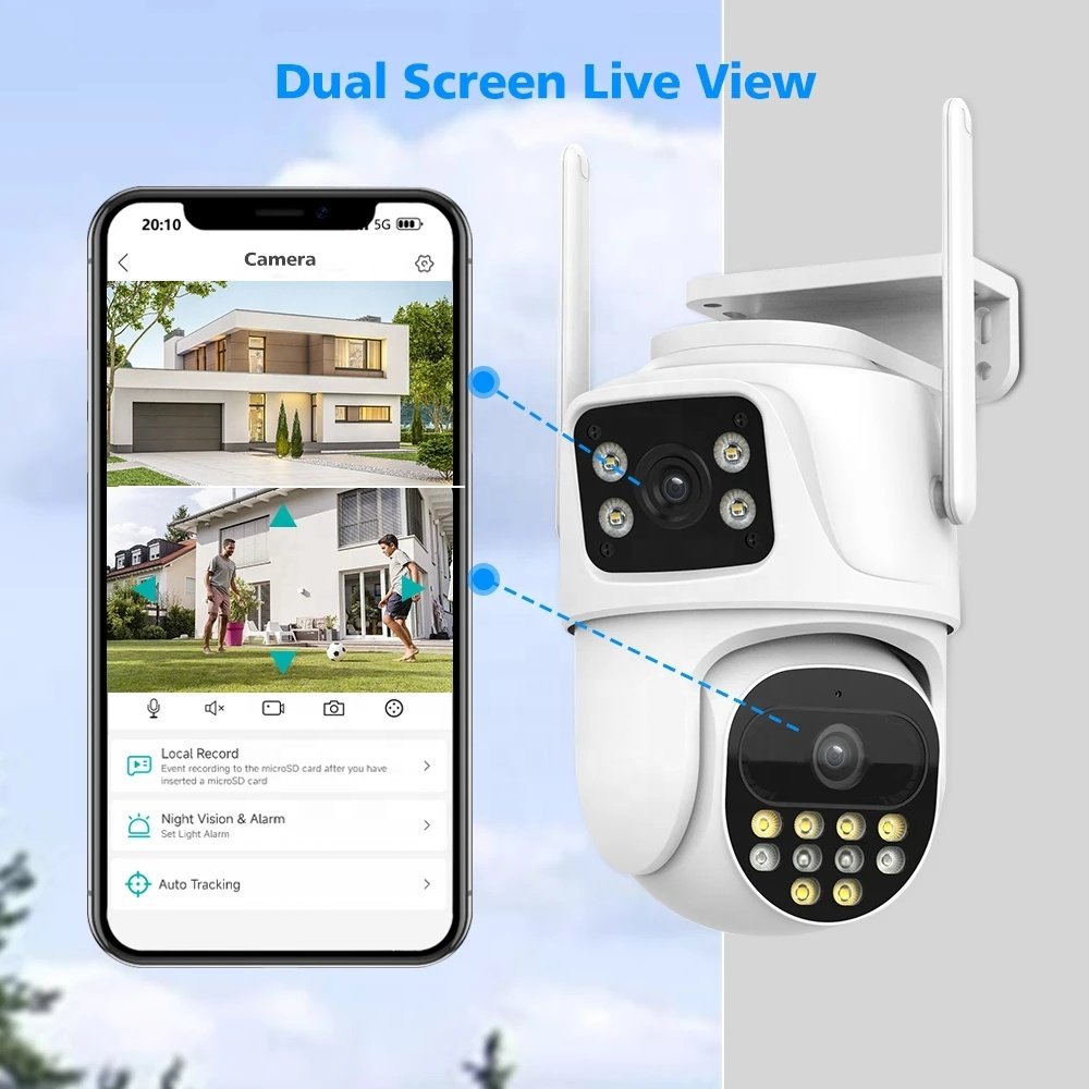 4CH/6CH/8CH Wireless PTZ WIFI Monitoring System 8MP Two Way Audio House Protection Video Wireless Security Camera System NVR Kit