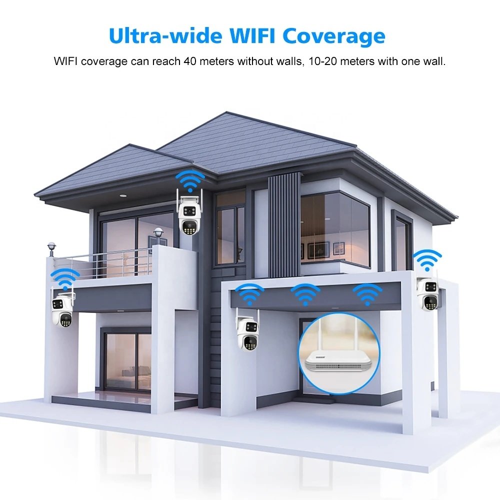 4CH/6CH/8CH Wireless PTZ WIFI Monitoring System 8MP Two Way Audio House Protection Video Wireless Security Camera System NVR Kit