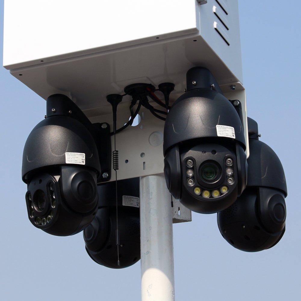 5G 320W Solar Powered 8mp Outdoor Security Camera System Wireless WiFi Surveillance PTZ sim card 4g 5g solar cctv camera 4k
