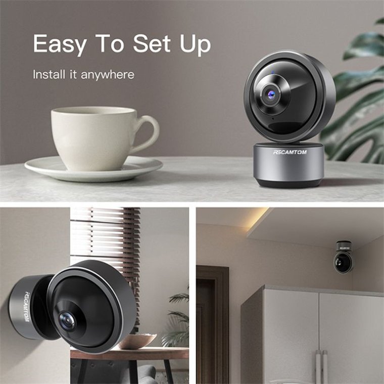 Rscamtom CCTV Security Camera for Pet Care Wifi Monitoring System for Office Security