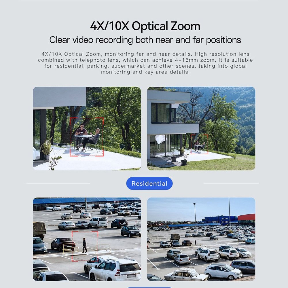 4K 10X Zoom Solar Powered Indoor Outdoor Smart Home Camera 8MP CCTV Camera 4G Wifi Network Security Surveillance System Camera