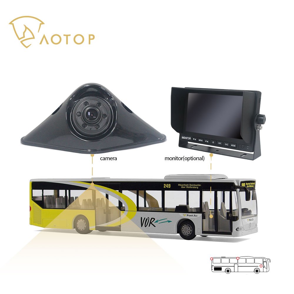 Public Bus Side Rear View Camera Car Blind Area Safety Surveillance Up Down Manual Lens Adjustment 120 Angle View Reverse Camera