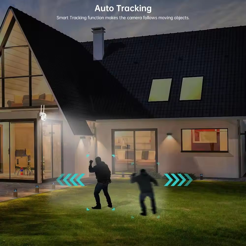 Security Cameras Wireless Outdoor for Home Security Wifi Outside Surveillance Camera PTZ CCTV Camera System with Floodlight