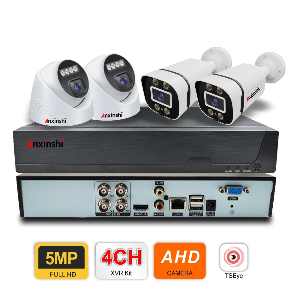 5MP DVR surveillance camera outdoor waterproof night vision CCTV analog Camera System 4 channel AHD KIT Security camera