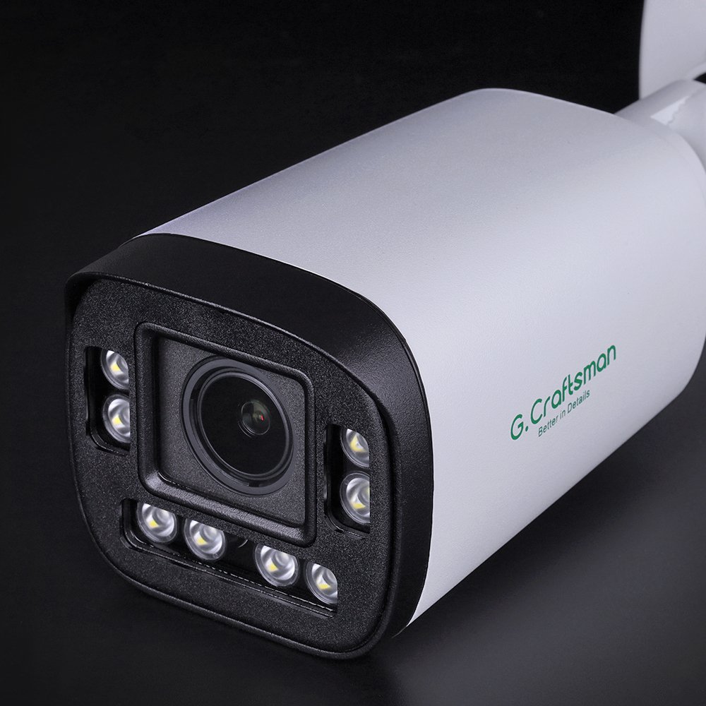 GA-B1VW-M8SG GCraftsman 4K 8MP Full Color POE True WDR DNR ColorVU IP Network Camera with Microphone Audio Motorized Lens