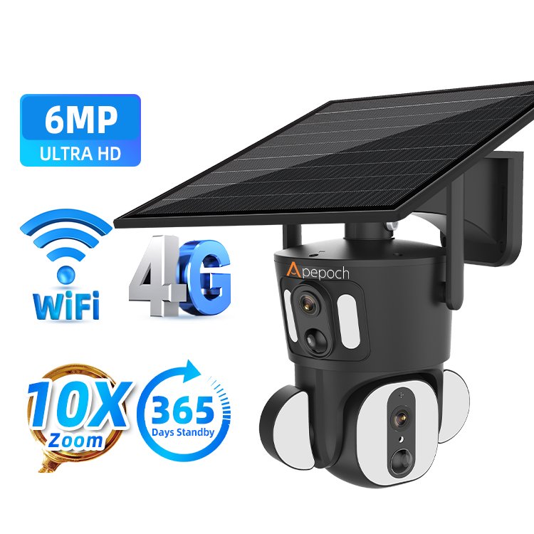2024 Newest Ubox cctv camera system Solar 4G gun ball linkage smart dual lens indoor outdoors camera for home security