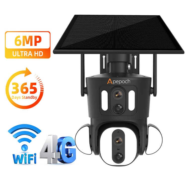 2024 Newest Ubox cctv camera system Solar 4G gun ball linkage smart dual lens indoor outdoors camera for home security