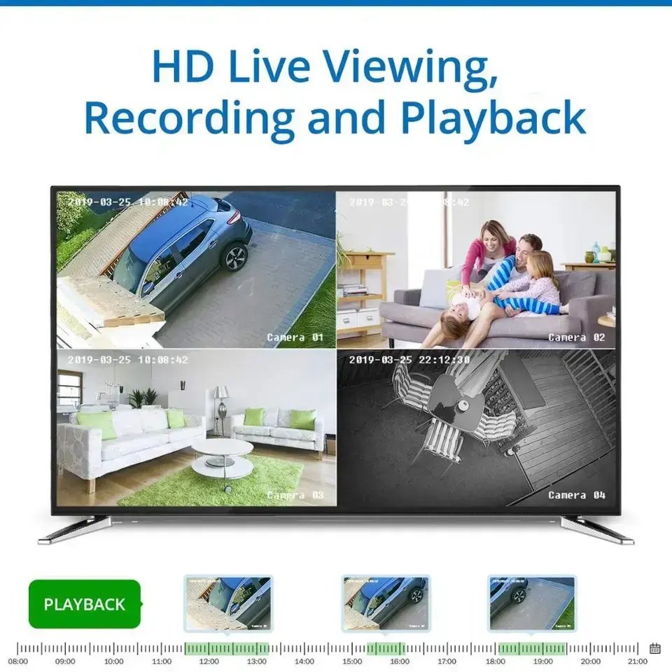 Xmeye 8CH Wired outdoor Security AHD DVR secure camera system 4MP HD CCTV camera surveillance kits