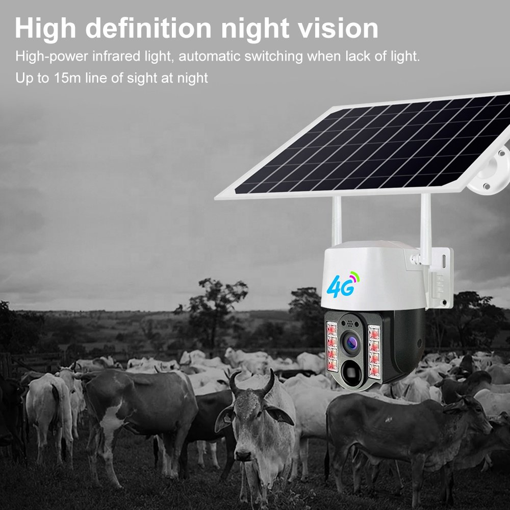 Hot sale 4g solar camera high speaker ptz outdoor camera cctv surveillance camera with full color night vision