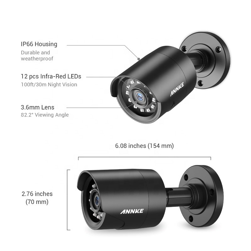 ANNKE 4 Packed 1080P Security Camera System HD TVI Night Vision Outdoor IP66 Waterproof CCTV Kits