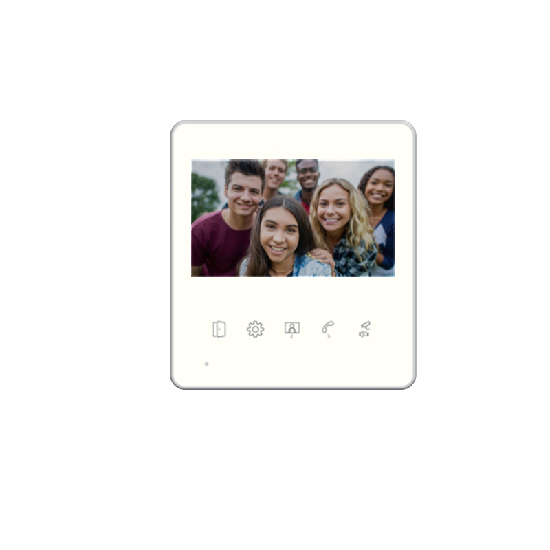 4.3 Inch Touch Botton Indoor Monitor 2 Wires Access Control Outdoor Camera Support Night Vision Videophone