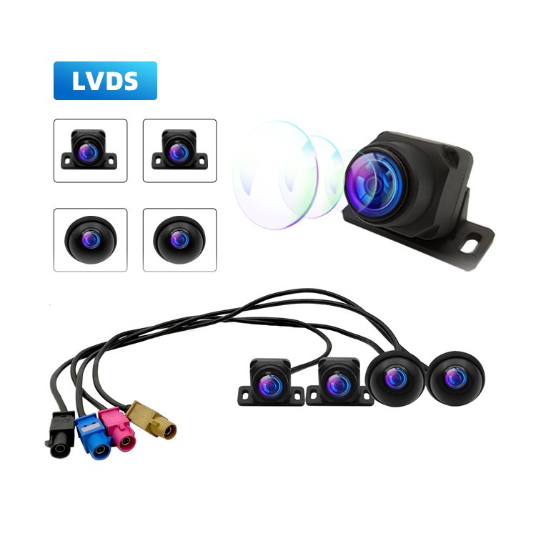 Wemaer LVDS Cable Four Way Car Camera Kit 3D Panorama 360 Car Reverse Camera Night Vision Waterproof Bird's Eye Panorama System