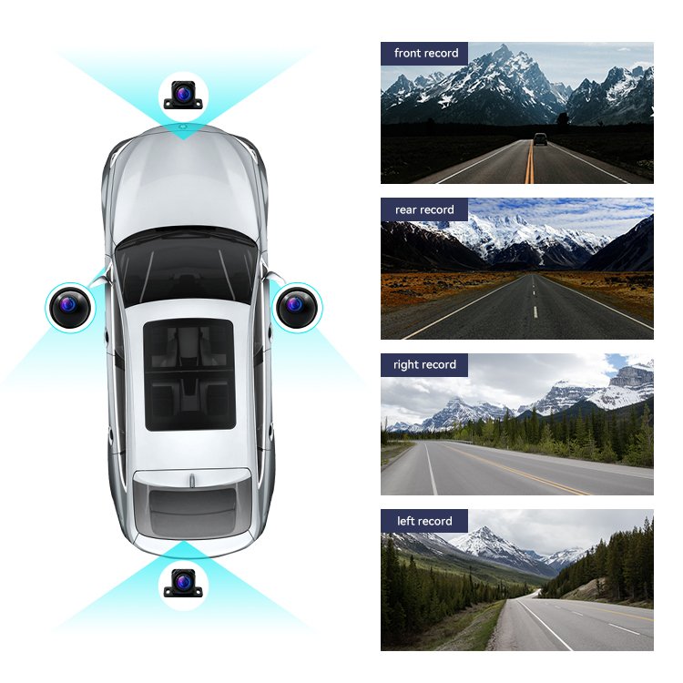 Wemaer LVDS Cable Four Way Car Camera Kit 3D Panorama 360 Car Reverse Camera Night Vision Waterproof Bird's Eye Panorama System