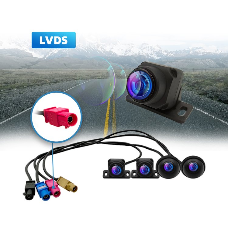 Wemaer LVDS Cable Four Way Car Camera Kit 3D Panorama 360 Car Reverse Camera Night Vision Waterproof Bird's Eye Panorama System