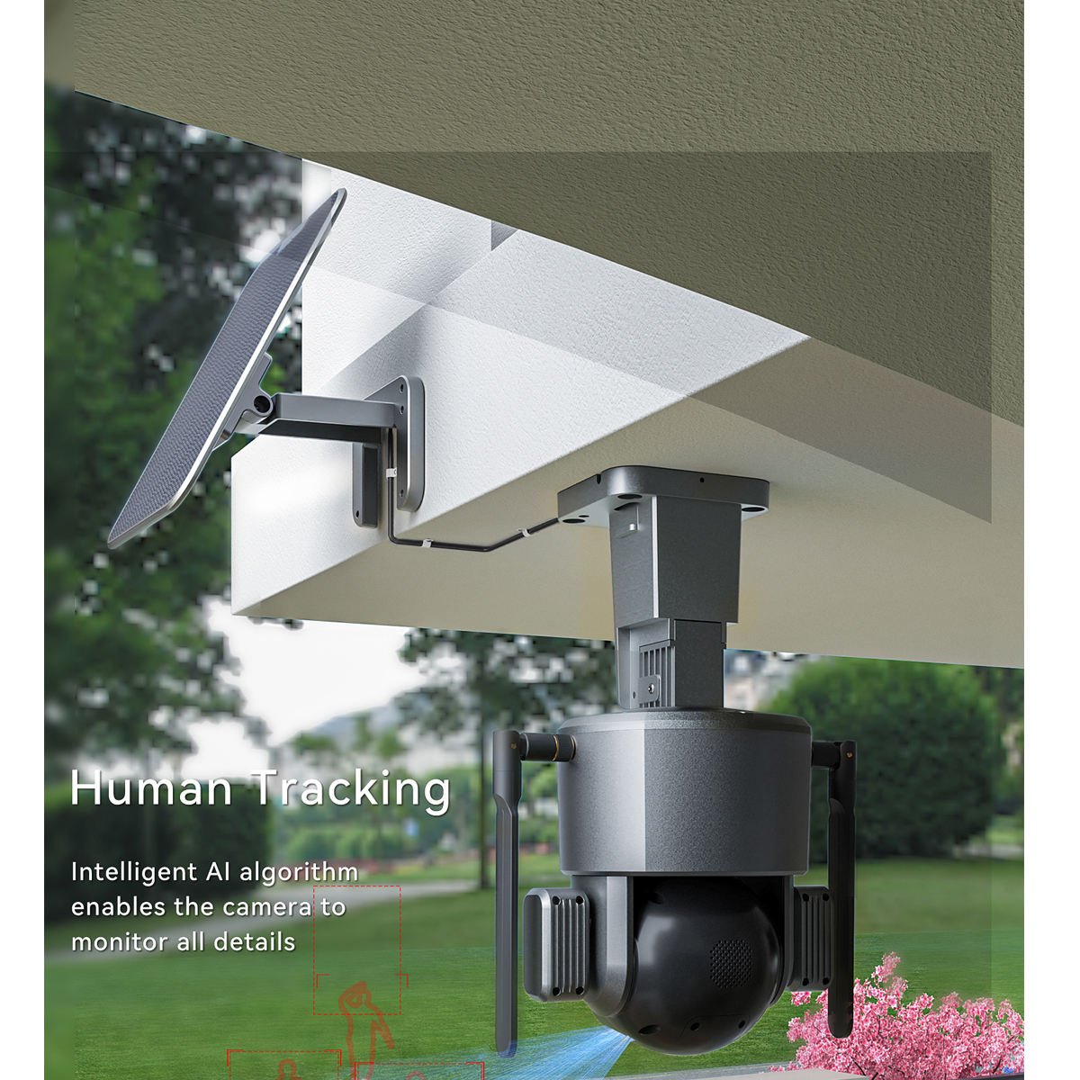 luxcury Sim Card 4K 10X Zoom wifi Surveillance Outdoor Security Camera Alarm Linkage three Dual Lens CCTV 4g solar PTZ camera