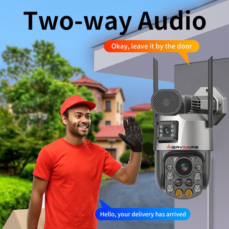 WERYSAFE 2024 Dual Lens Outdoor 6MP PTZ Cameras 500m NVR Project 36X Zoom Wifi Multi-Cam System Micro SD Card Data Wireless