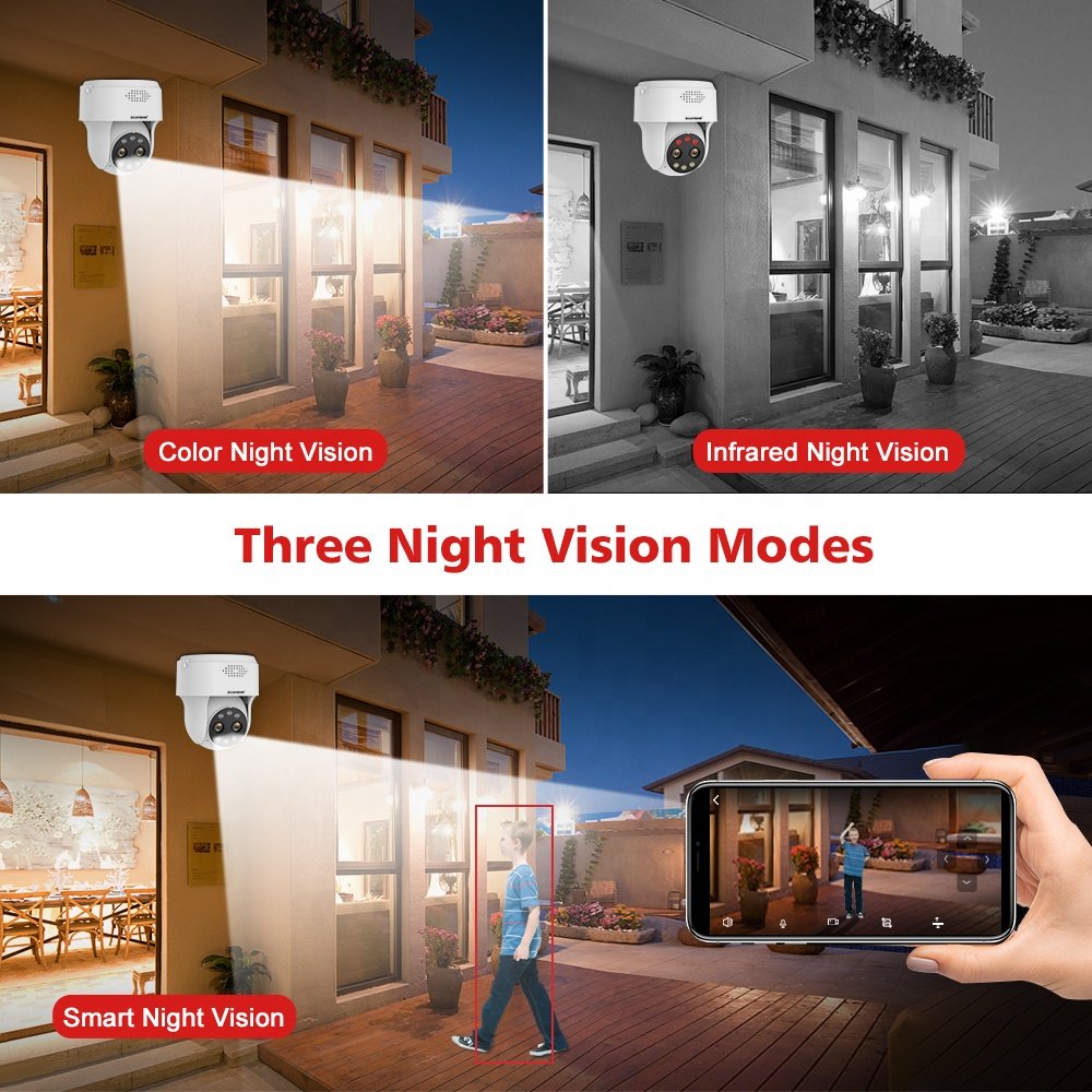 8MP 4MP Dome PTZ Surveillance Cameras Color Night Vision IP Camera 2-way Talk Humanoid Security Camera