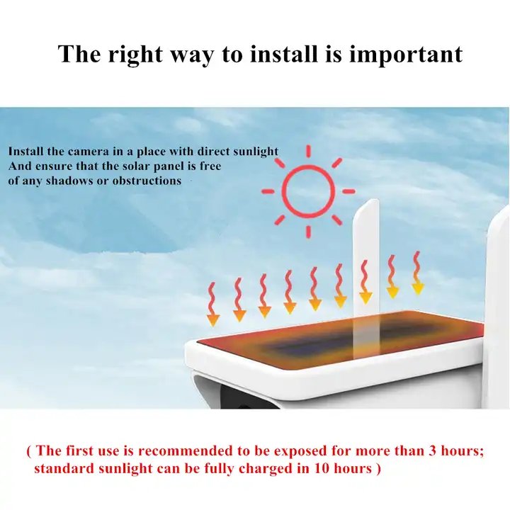 2024 4MP CCTV Wireless Network Security Camera Night Vision Intelligent Solar Rechargeable Outdoor Solar Battery Indoor/Outdoor