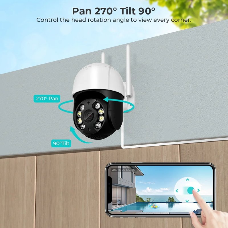 A8 1080P HD 2MP WiFi IP Security Camera Two-Way Audio Night Vision Motion Detection Waterproof IP65 Cloud Storage Surveillance