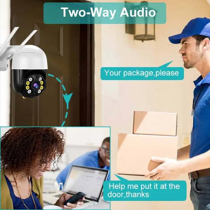 A8 1080P HD 2MP WiFi IP Security Camera Two-Way Audio Night Vision Motion Detection Waterproof IP65 Cloud Storage Surveillance
