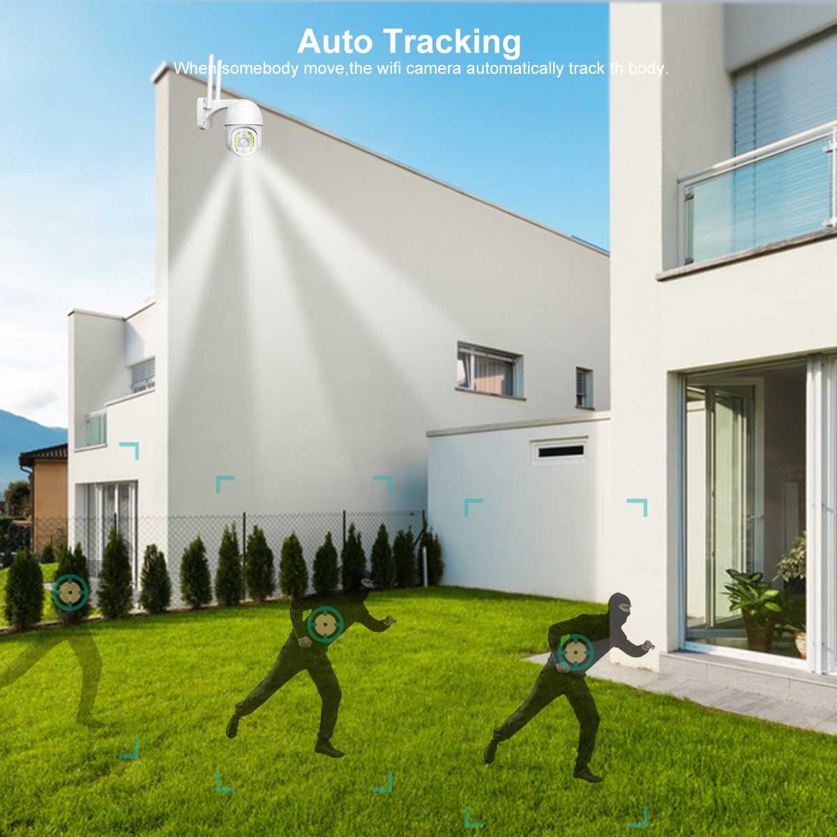 2MP Wireless WIFI Security Camera Home Security System Surveillance Camera Indoor Outdoor 1080p Mini Speed PTZ Cam