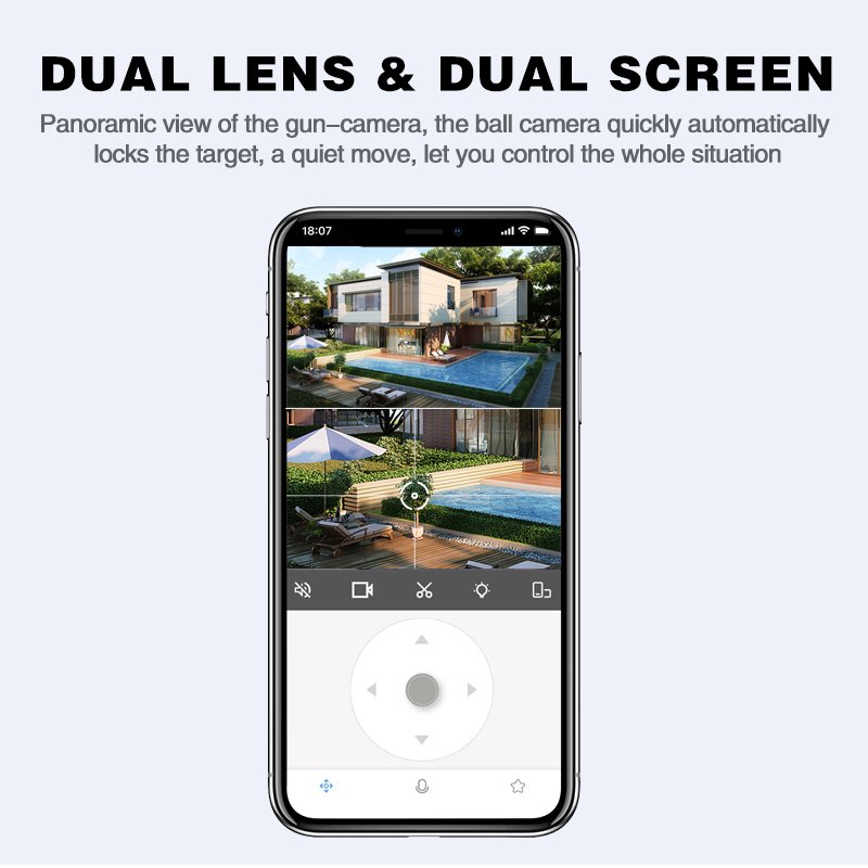 Q821 Wifi Camera PTZ Outdoor Human Detection Two-Way Audio Wireless Color Night Vision CCTV Security Camera Carecam Pro Camera