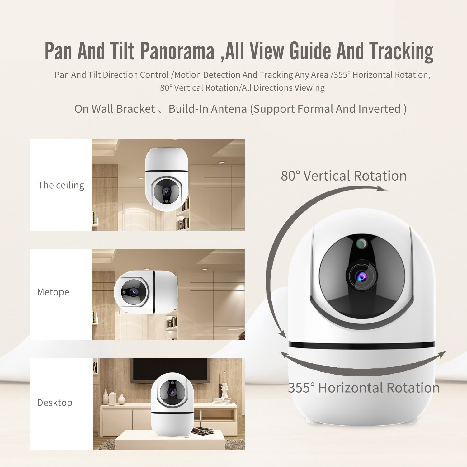 2.4G/5G Baby Monitor Indoor Surveillance Camera 1080P FHD Full Color Panoramic Auto Tracking Wireless Wifi Camera