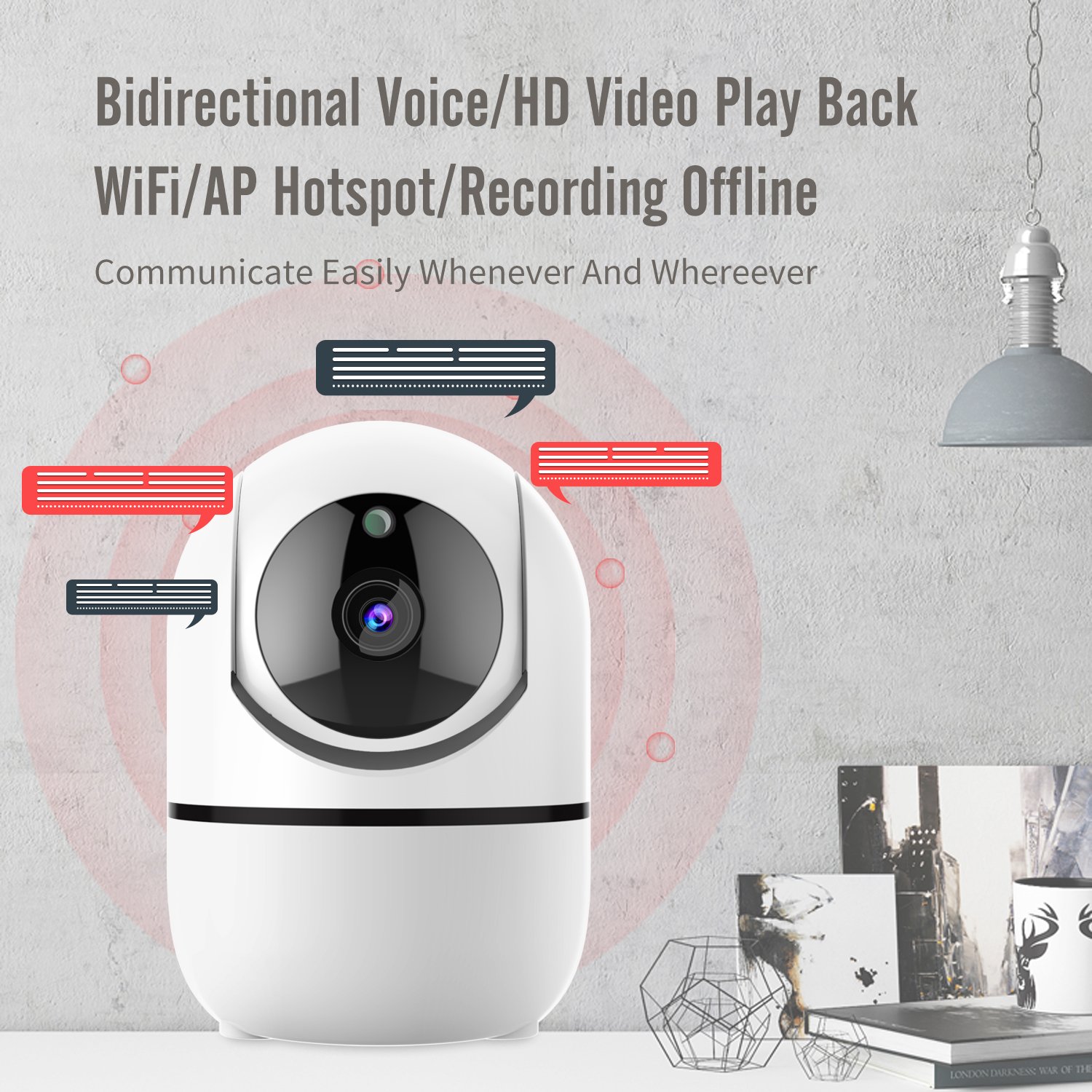 2.4G/5G Baby Monitor Indoor Surveillance Camera 1080P FHD Full Color Panoramic Auto Tracking Wireless Wifi Camera