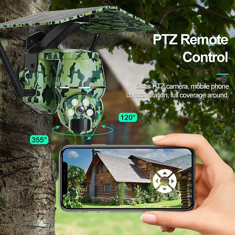 2024 Security 4g Solar CCTV Camera Wifi Camouflage Camera With Motion Detection Outdoor Wireless PTZ Night Vision Waterproof
