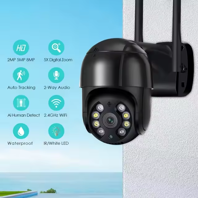 HOT 2MP Surveillance System for Outdoor Monitor De Vigilanc Built in Siren Waterproof 1080P PTZ Security Intelligent WIFI Camera