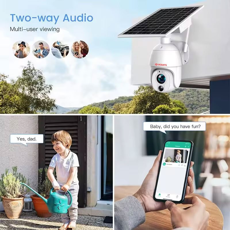 VESAFE Trail Surveillance Smart Hd Alarms Indoor Cctv Solar Camera 5MP 10X Zoom Ubox Solar Security Camera 4g Sim Card