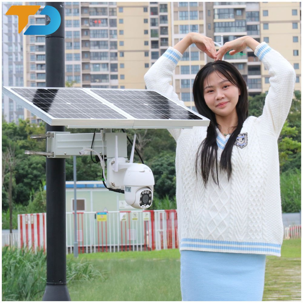 TecDeft Sound Detection With Mono PV Panel Wifi 4G Wireless CCTV Camera 5MP Connected To Mobile Phone Surveillance Cameras