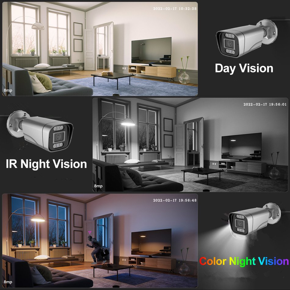 FSAN 8channel 4K 8MP IP Cameras Set Two Way Audio Intelligent Bullet Network Camera CCTV System Waterproof AI POE NVR Kit CMOS