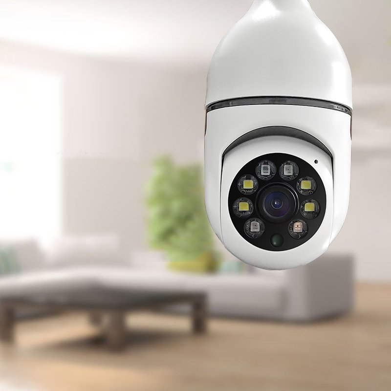 2023 Hot Sell Smart Home Light Bulb Lamp Wifi 2MP Camera 360 Degree Pnaoramic Wireless IR Security VR CCTV Camera V380 H.265 20m