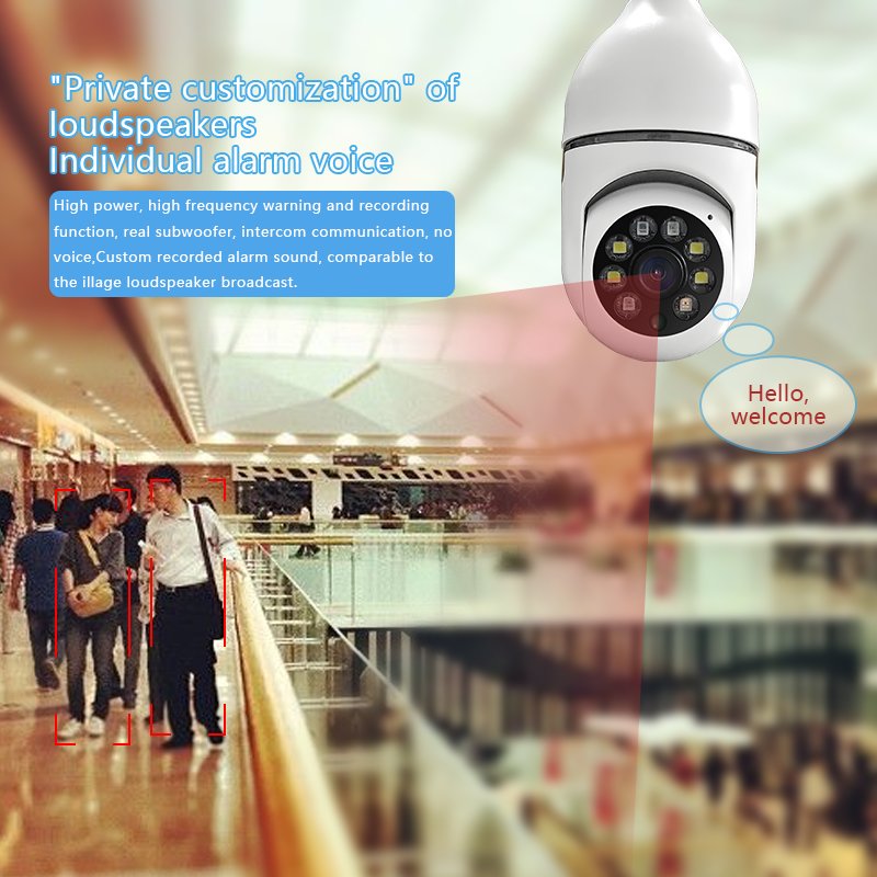2023 Hot Sell Smart Home Light Bulb Lamp Wifi 2MP Camera 360 Degree Pnaoramic Wireless IR Security VR CCTV Camera V380 H.265 20m