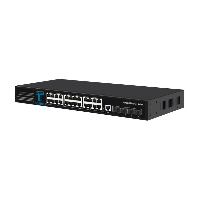 CE EAC Rack-mount 4 x 10G SFP+ and 24 x 10 100 1000Base-T Layer3 Managed Ethernet Switch