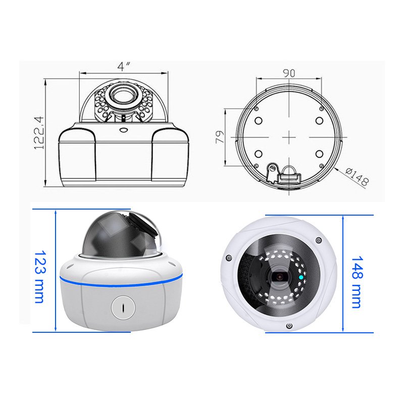 XONZ profesional 8.0 megapixel surveillance system 4K CCTV cameras