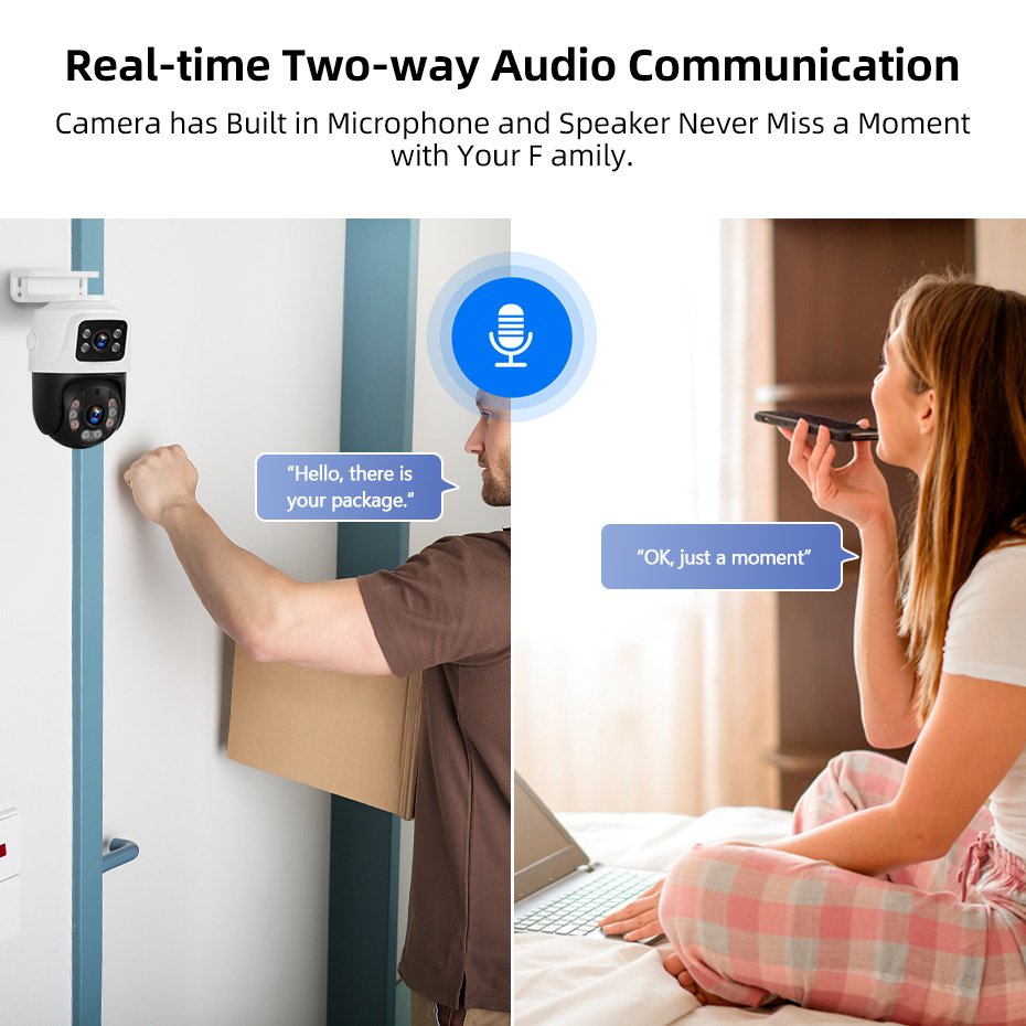 KERUI 6MP Network Camera Dual Screen IP CCTV Surveillance System POE Cameras NVR System PTZ Outdoor Wifi Cameras Security System