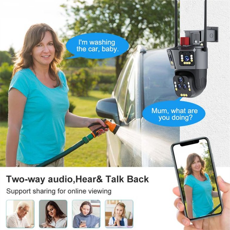 Rscamtom 10K Camera with Night Vision for Traffic Monitoring Management Wireless Wifi Camera with Two Way Audio