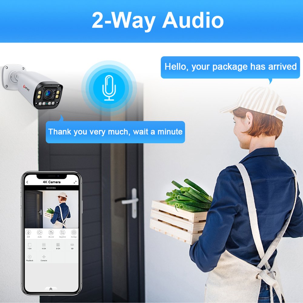 4K Poe Camera System 8pcs 8MP Poe Cameras 8CH H2.65Nvr Security Cctv Kit IP Camera Surveillance System