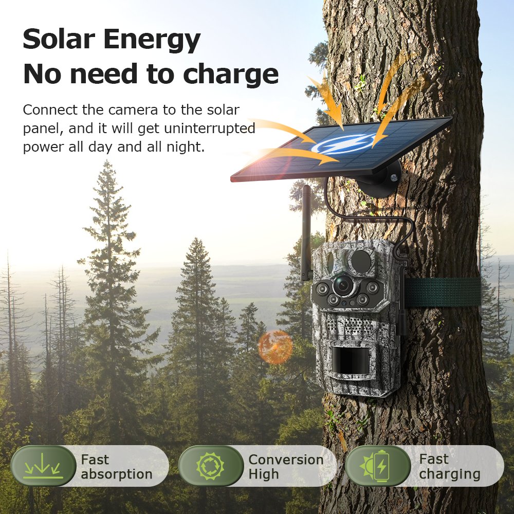 Hunting Trail Solar Camera 3 PIR Wide Angel 4G GPS Positioning Motion tracking IP66 Surveillance Camera Animal Track CCTV System