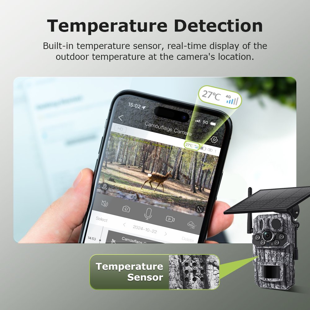 Hunting Trail Solar Camera 3 PIR Wide Angel 4G GPS Positioning Motion tracking IP66 Surveillance Camera Animal Track CCTV System