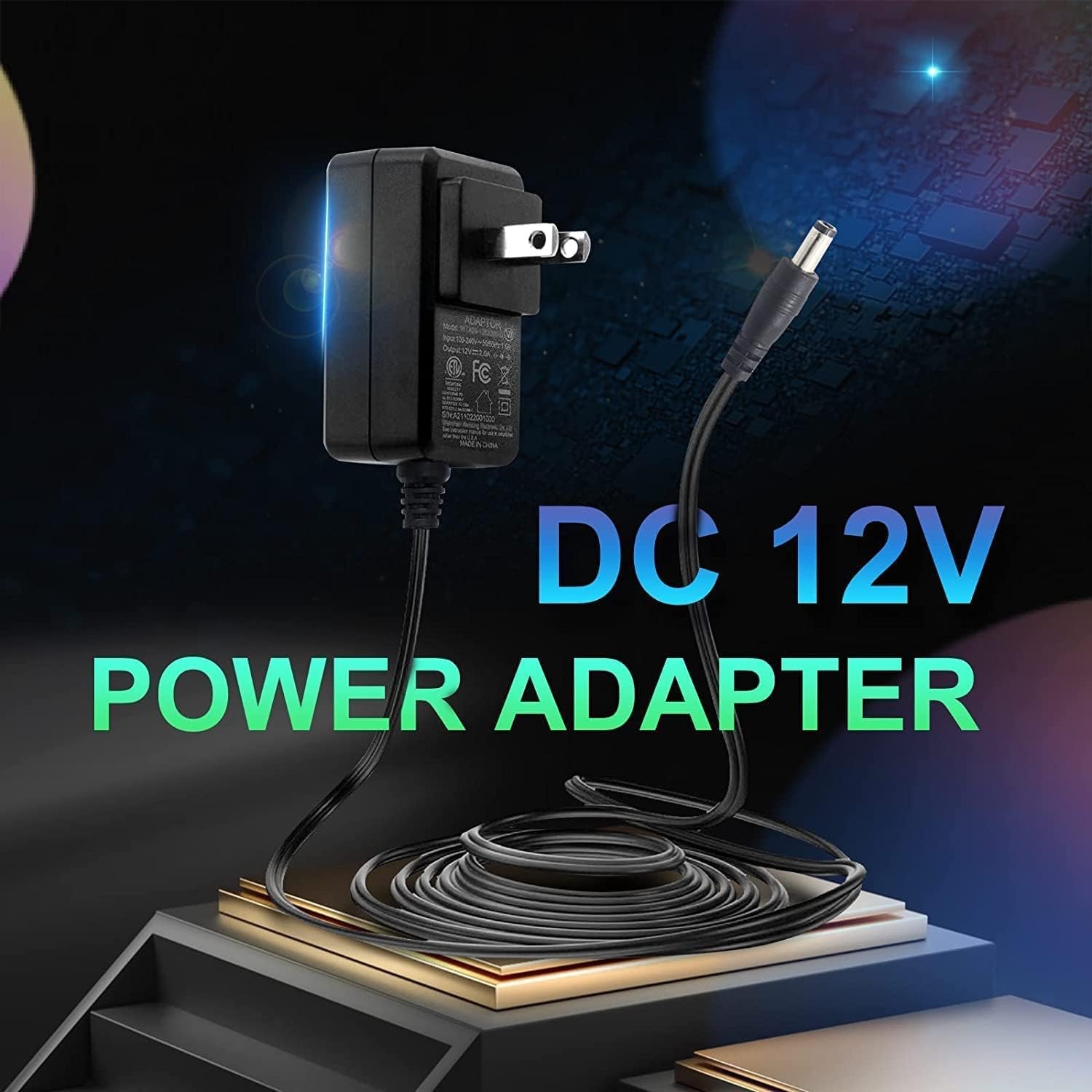 eSann 12V 2A/2000mA AC to DC 24W Regulated Power Supply Adapter,for CCTV Security Camera Surveillance System