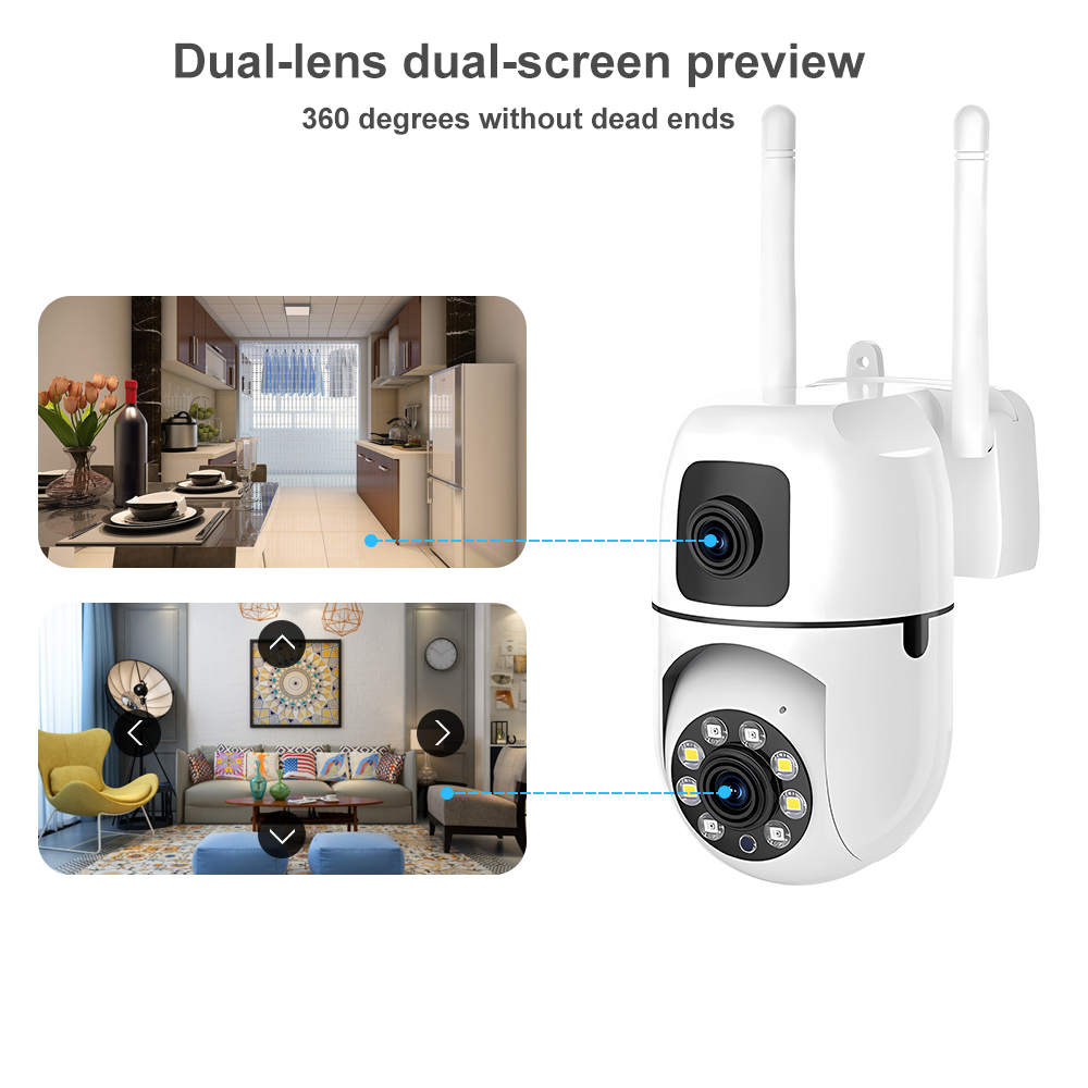 Rscamtom v380 pro wifi camera outdoor dual lens security camera motion detection night vision full color cc camera