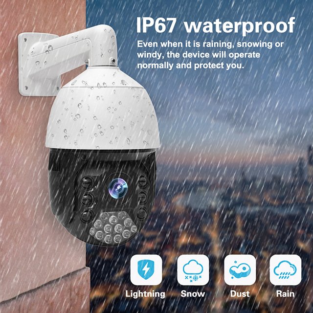 4K 8MP/5MP IP Camera POE PTZ Security Dome Camera Night Vision Motion Detection Outdoor Weatherproof SD Full Color